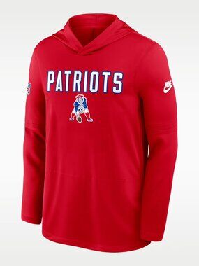New England Patriots Pass Accuracy Nike Dri-FIT NFL Long-Sleeve Hooded Top Large